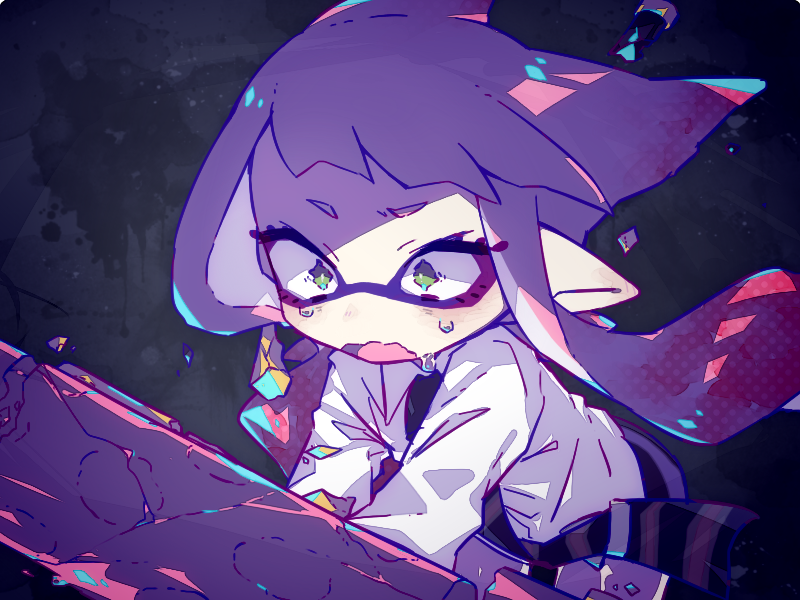 inkling player character and inkling girl (splatoon) drawn by inuowour