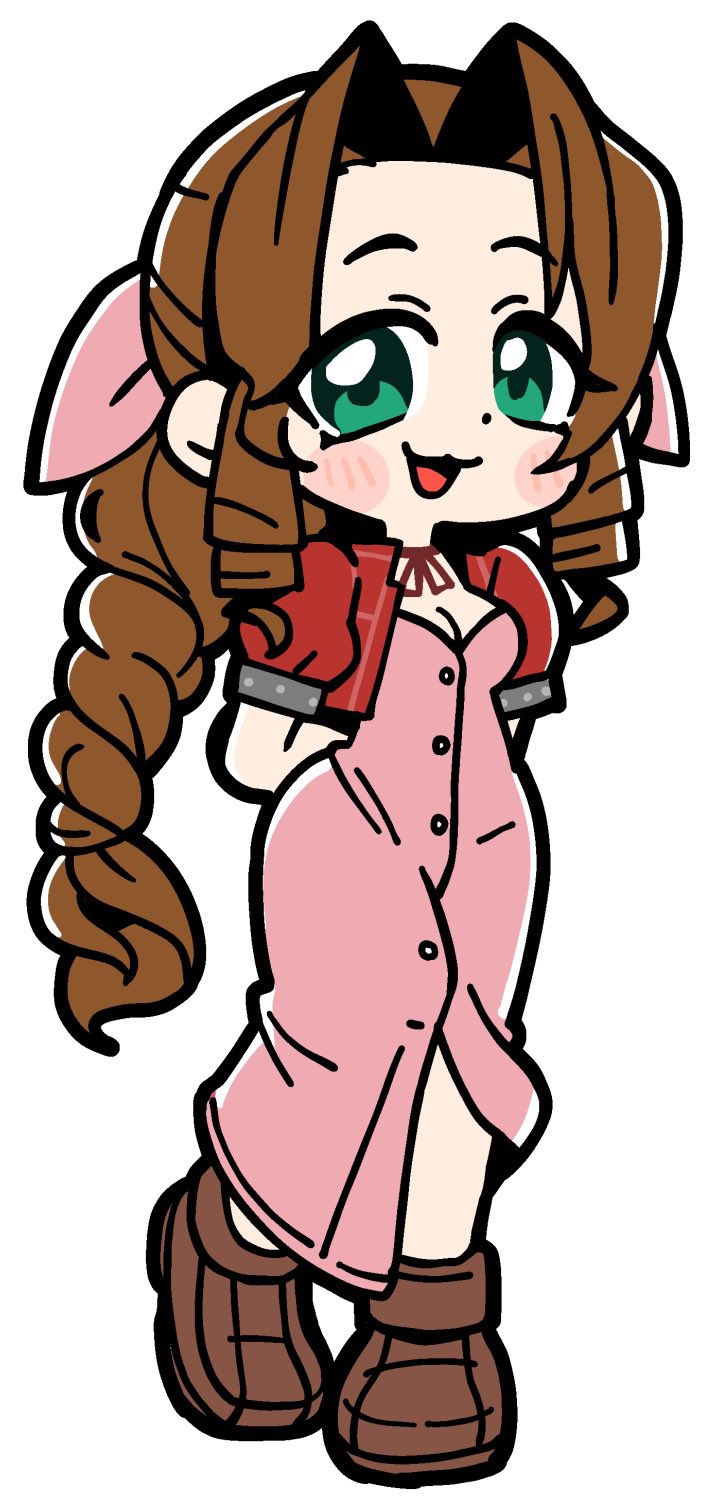 aerith gainsborough (final fantasy and 1 more) drawn by bkub