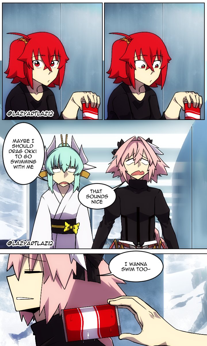 fujimaru ritsuka, astolfo, and kiyohime (fate and 1 more) drawn by lazyartlazy12 and tyrnickleback
