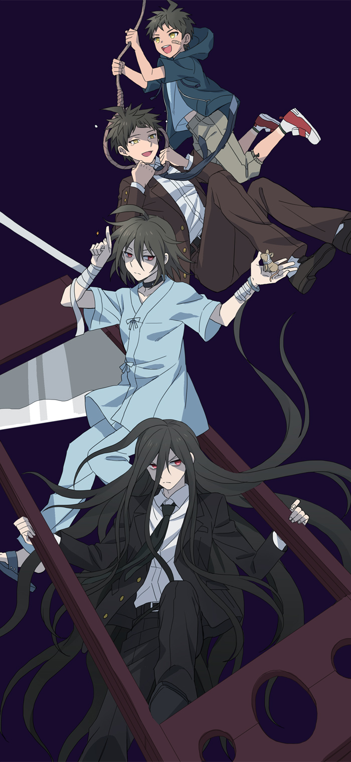 hinata hajime and kamukura izuru (danganronpa and 1 more) drawn by okuragon