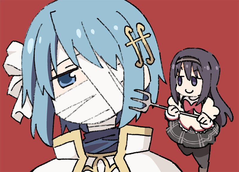 akemi homura and miki sayaka (mahou shoujo madoka magica and 1 more) drawn by nekotoufu