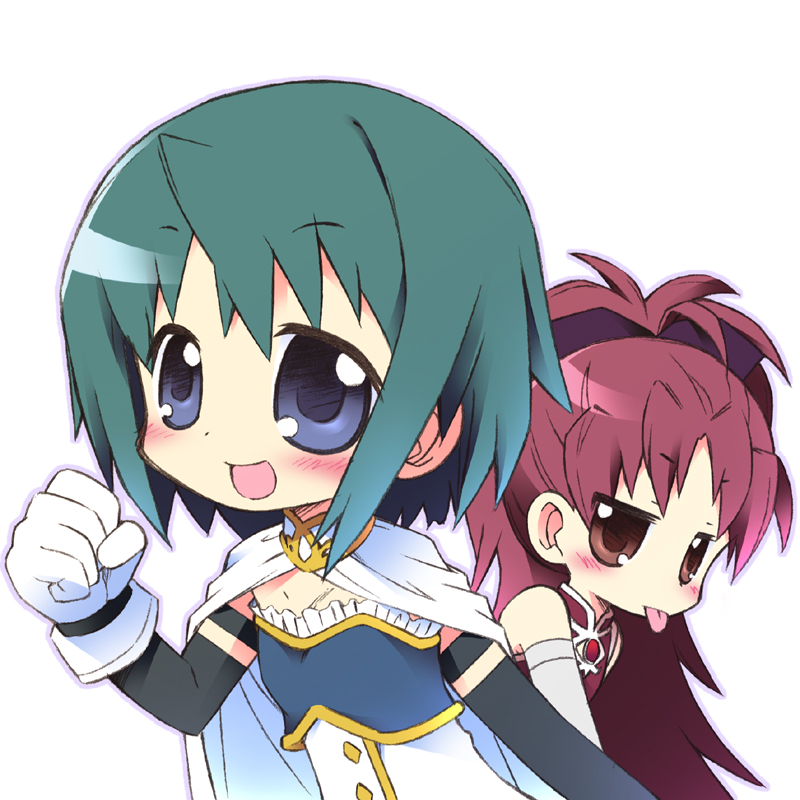 miki sayaka and sakura kyoko (mahou shoujo madoka magica) drawn by kanibasami