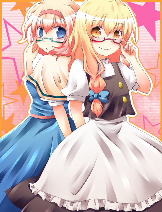 kirisame marisa and alice margatroid (touhou) drawn by shiguri