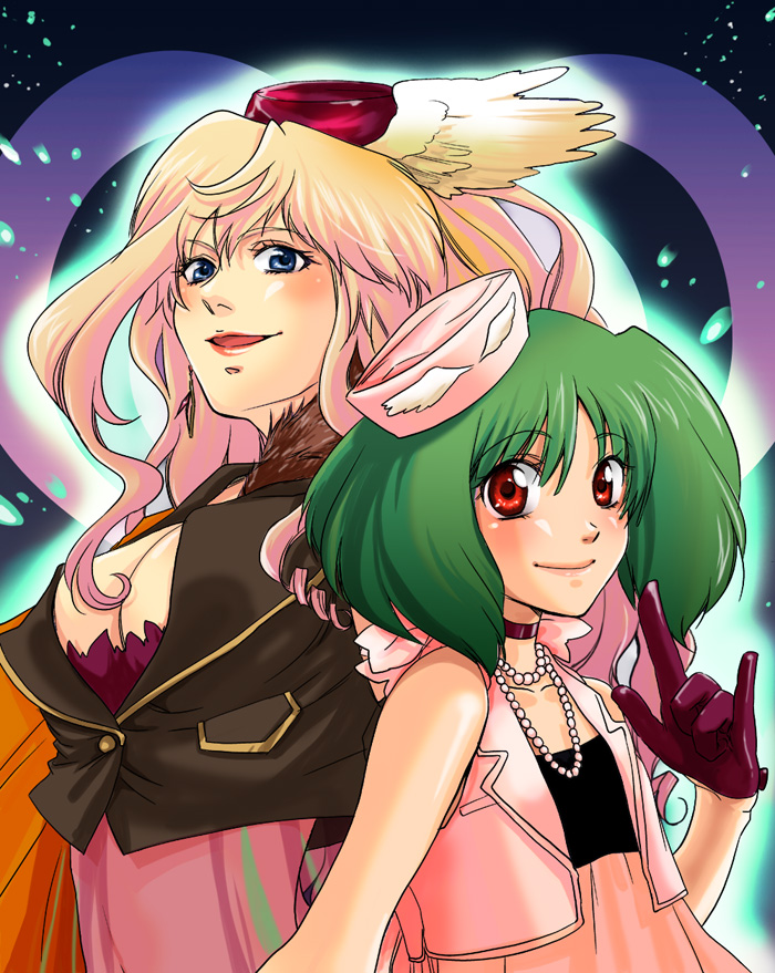 sheryl nome and ranka lee (macross and 1 more) drawn by michi_(m0317h)