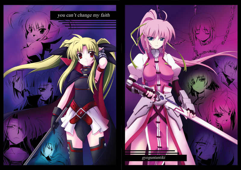fate testarossa, takamachi nanoha, yagami hayate, bardiche, vita, and 9 more (lyrical nanoha and 2 more)