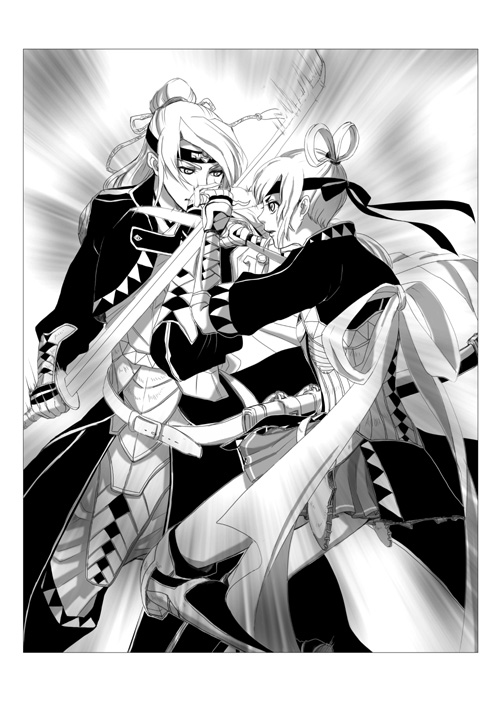 miakis and kyle (gensou suikoden and 1 more) drawn by gotoh_kanade