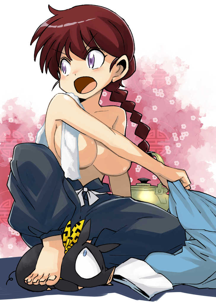 ranma-chan and p-chan (ranma 1/2) drawn by muramasa_mikado