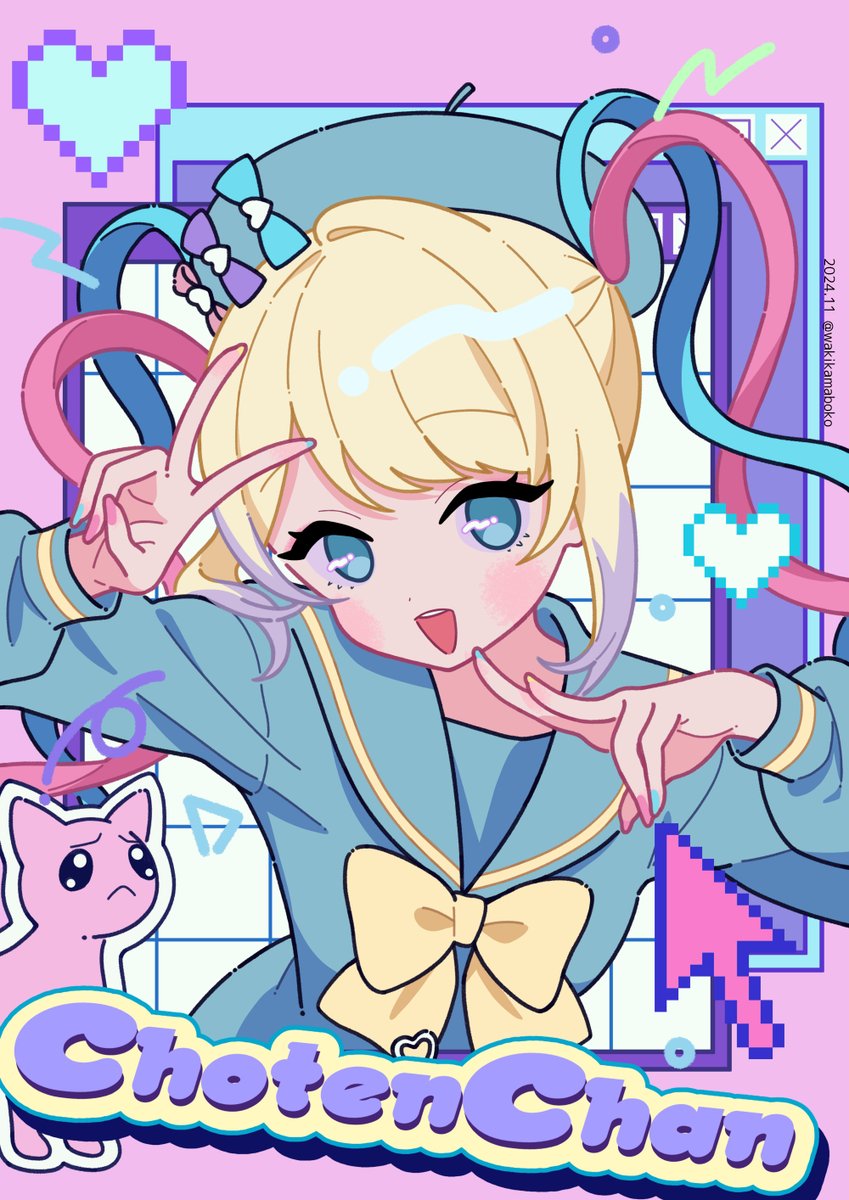 chouzetsusaikawa tenshi-chan and pien cat (needy girl overdose and 1 more) drawn by neki_(wakiko)