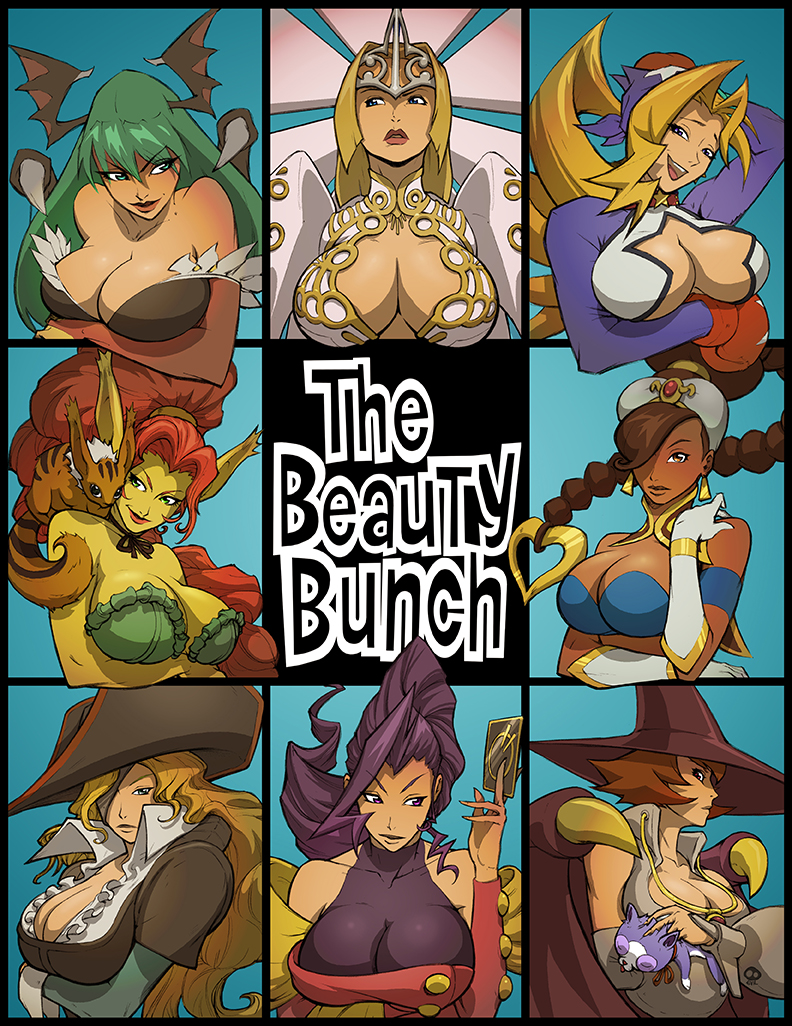 morrigan aensland, rose, tiffany lords, ruby heart, rouge, and 3 more (street fighter and 11 more) drawn by eric_vedder