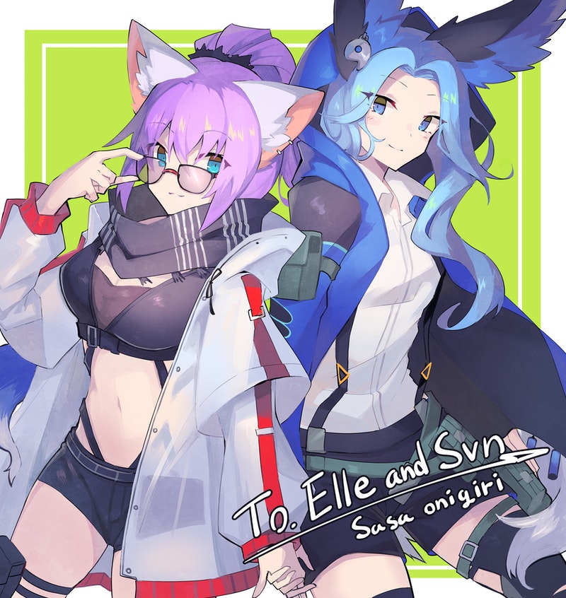 blue poison and schwarz (original and 1 more) drawn by sasa_onigiri