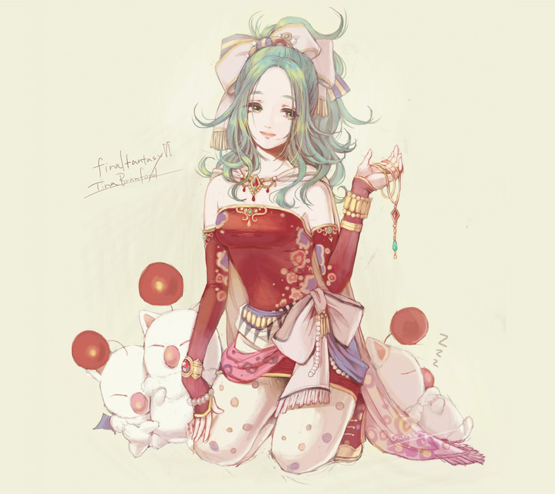 terra branford and moogle (final fantasy and 1 more) drawn by amumu326