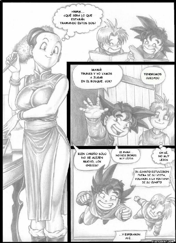 chi-chi, trunks, and son goten (dragon ball and 1 more) drawn by pandora's_box