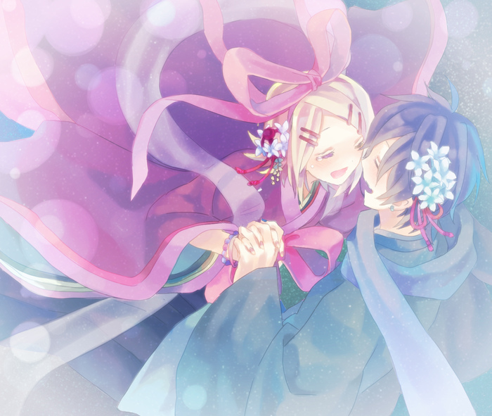 kagamine rin and kaito (vocaloid) drawn by akiyoshi_(tama-pete)