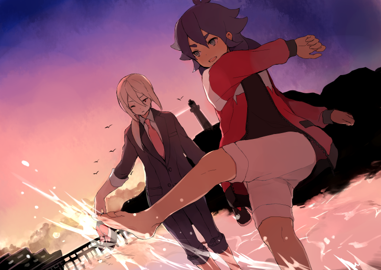 afuro terumi and kishibe taiga (inazuma eleven and 1 more) drawn by tokio_neo