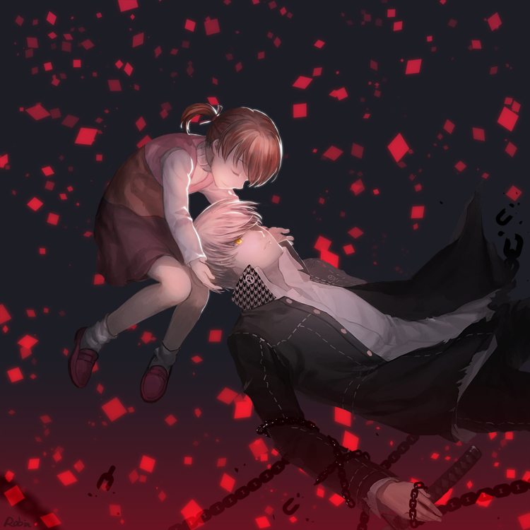 narukami yu and doujima nanako (persona and 1 more) drawn by robinexile