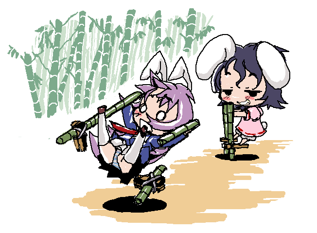 reisen udongein inaba and inaba tewi (touhou) drawn by baku_taso