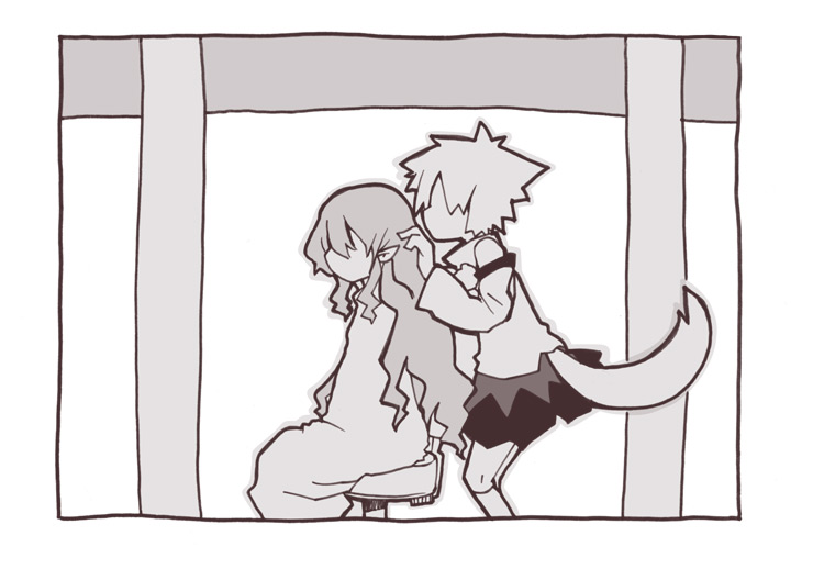 inubashiri momiji and himekaidou hatate (touhou) drawn by maturiuta_sorato