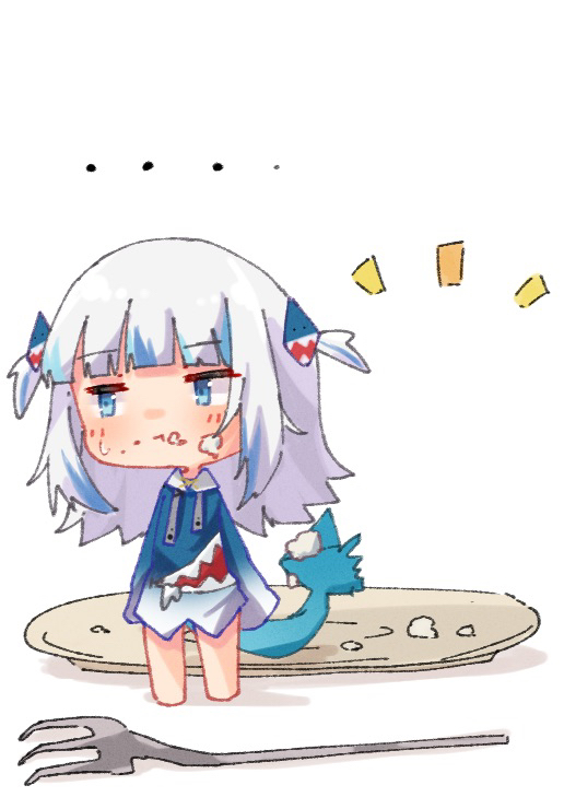 gawr gura (hololive and 1 more) drawn by kurushiro1102