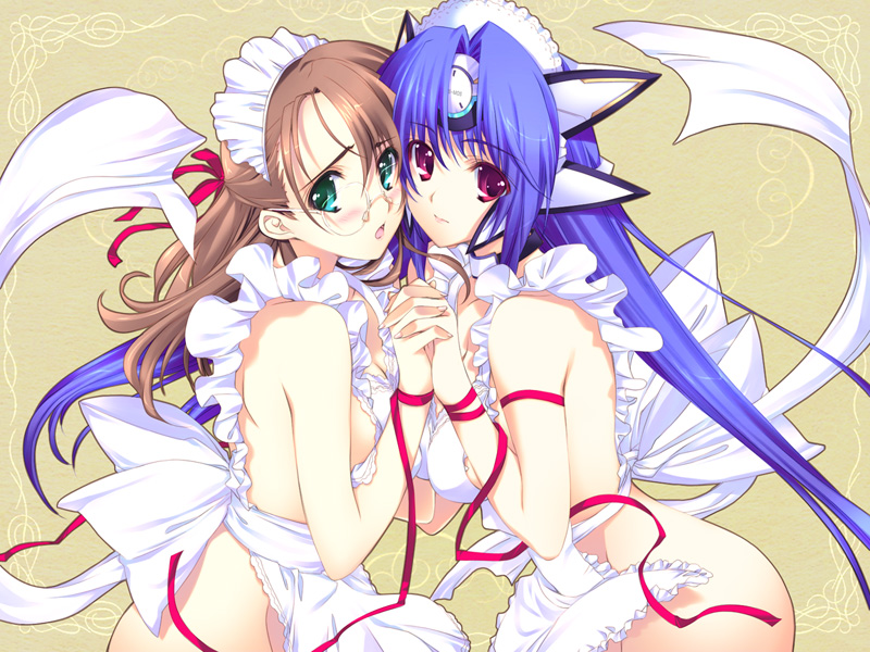 kos-mos, kos-mos ver. 4, and shion uzuki (xenosaga and 1 more) drawn by iizuki_tasuku
