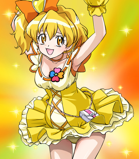 yamabuki inori and cure pine (precure and 1 more) drawn by haruyama_kazunori