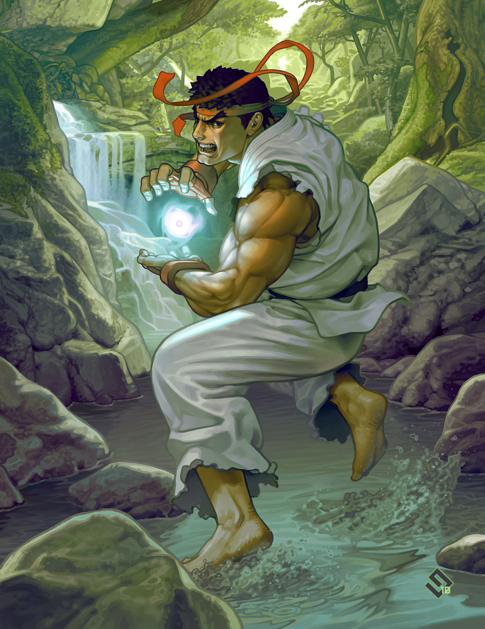 ryu (street fighter) drawn by chad_walker