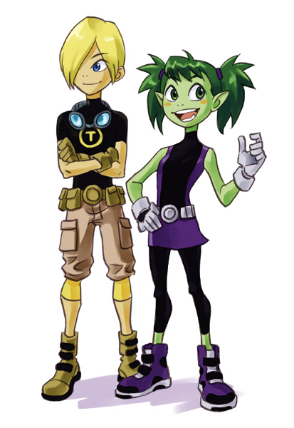 beast boy and terra (dc comics and 1 more) drawn by sen_(sen69)
