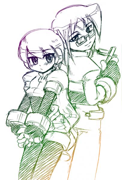 aile and girouette (mega man and 1 more) drawn by paramita