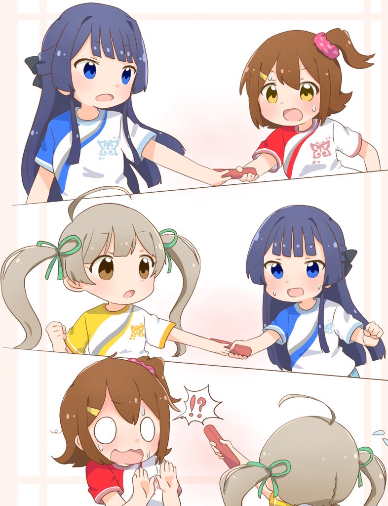 mogami shizuka, hakozaki serika, and kasuga mirai (idolmaster and 1 more) drawn by hutaba