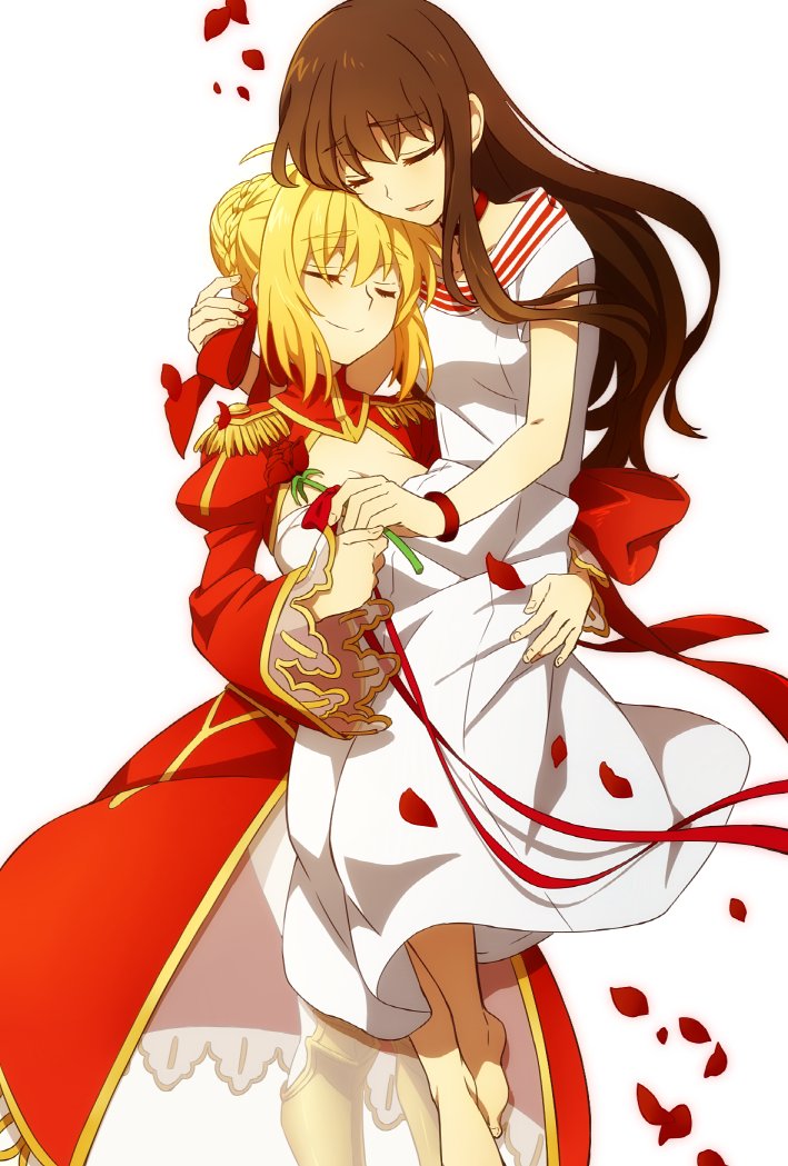 nero claudius and kishinami hakuno (fate and 2 more) drawn by oiun
