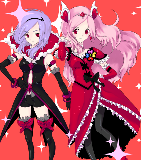 higashi setsuna, eas, and cure passion (precure and 1 more) drawn by uzuki_aki