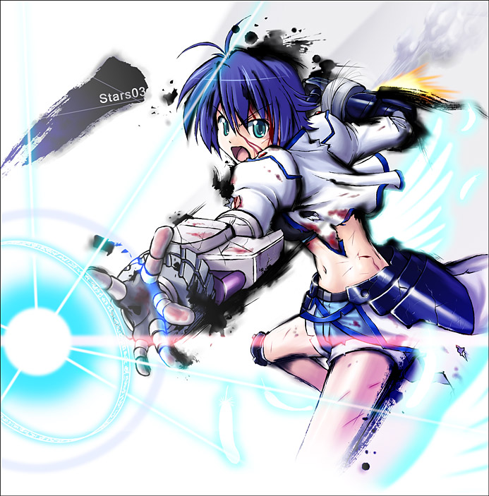 subaru nakajima and revolver knuckle (lyrical nanoha and 1 more) drawn by yone