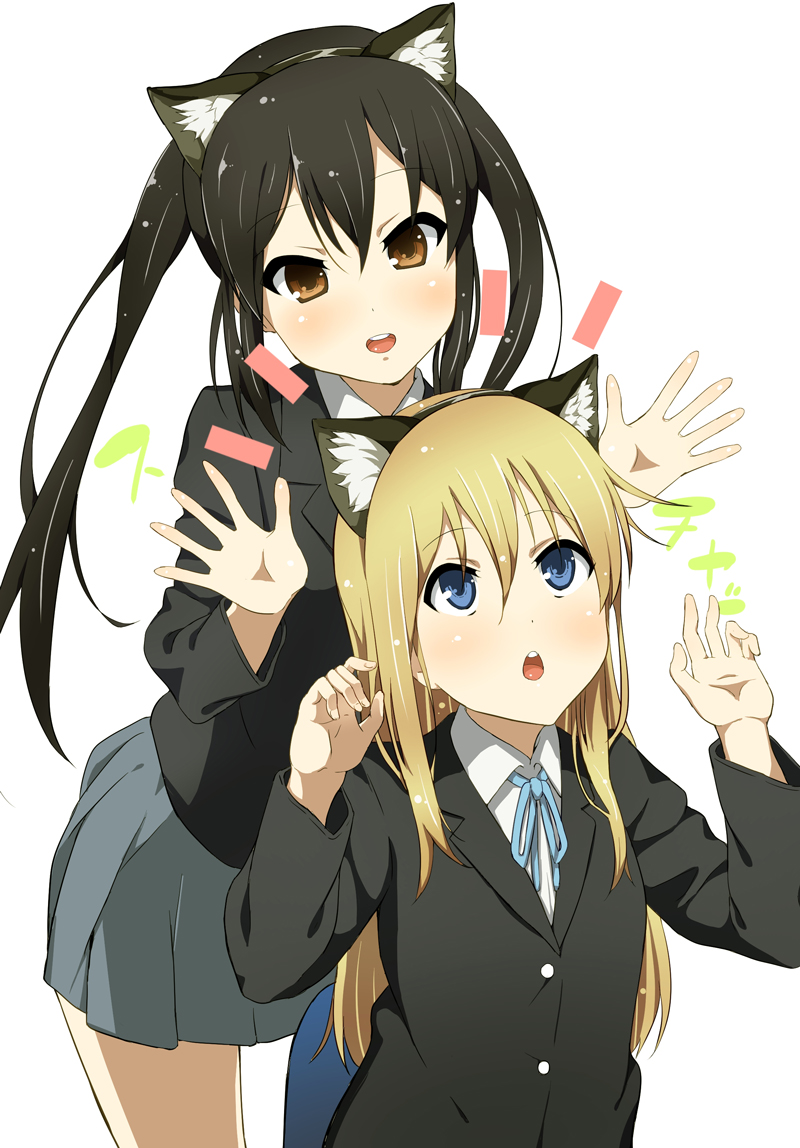 nakano azusa and saitou sumire (k-on! and 1 more) drawn by girock