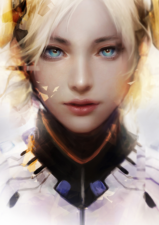 mercy (overwatch and 1 more) drawn by muju