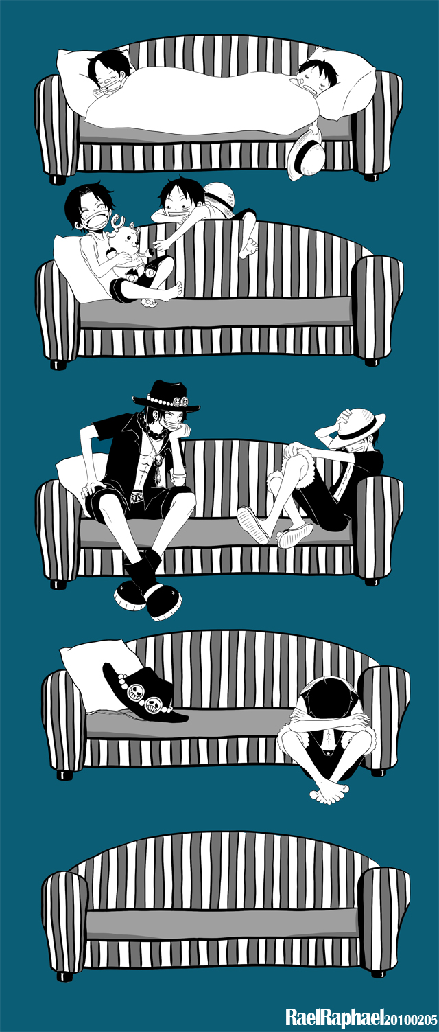 monkey d. luffy, tony tony chopper, and portgas d. ace (one piece) drawn by raphael1864_(1071398)