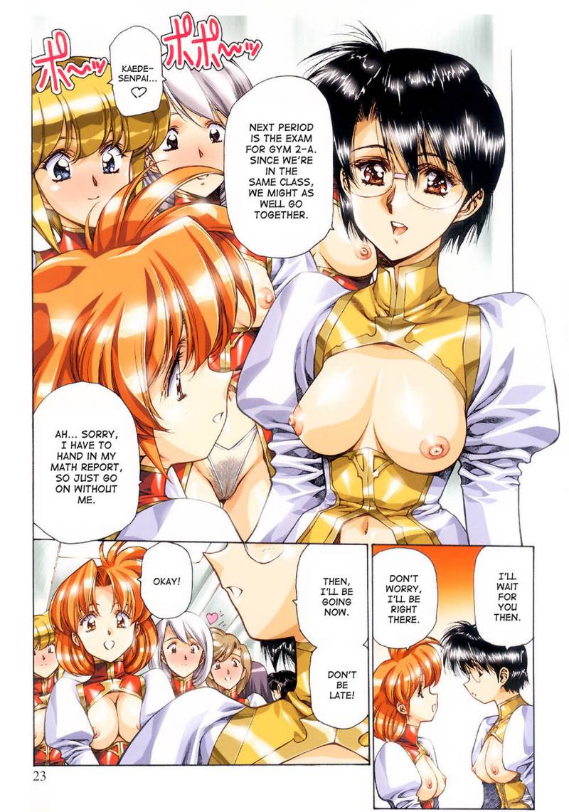 rachel shiori guardian, kaede, and alena (ragnarock city) drawn by urushihara_satoshi