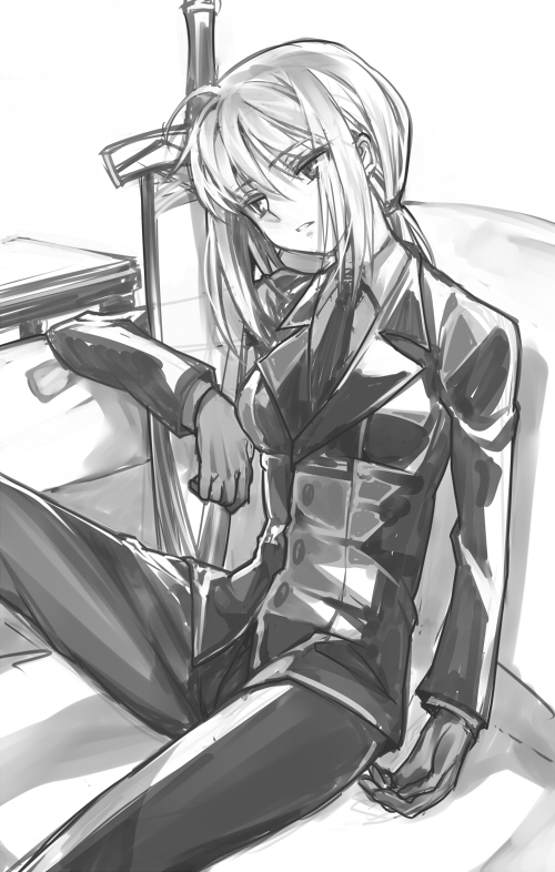 artoria pendragon and saber (fate and 1 more) drawn by creayus