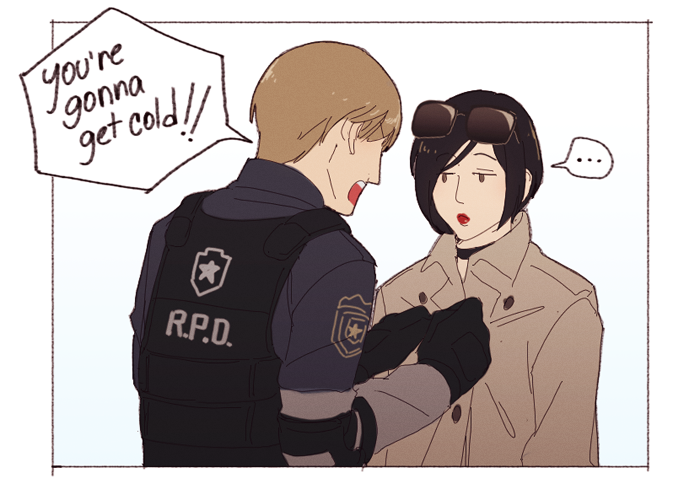 leon s. kennedy and ada wong (resident evil and 1 more) drawn by hanpetos