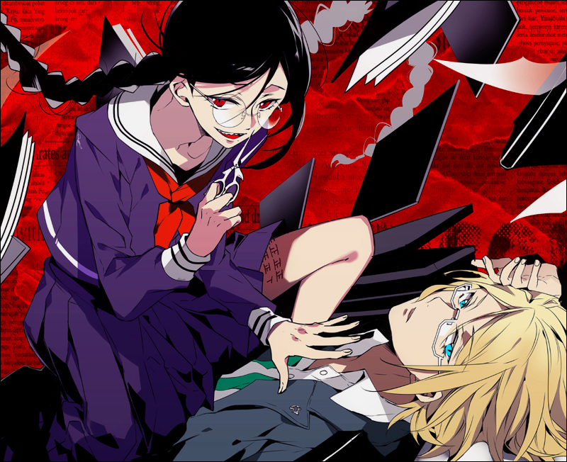 fukawa toko and togami byakuya (danganronpa and 1 more) drawn by futaba_hazuki
