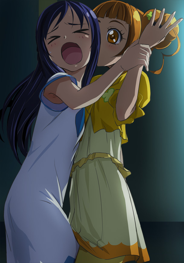 hishikawa rikka and yotsuba alice (precure and 1 more) drawn by haruyama_kazunori