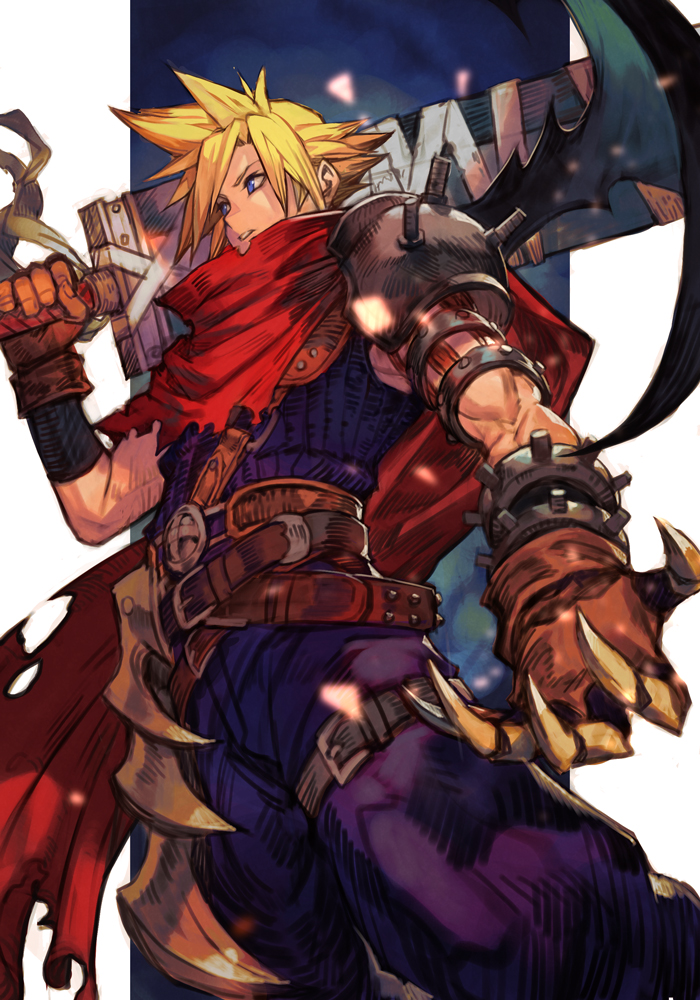 cloud strife (final fantasy and 2 more) drawn by hungry_clicker
