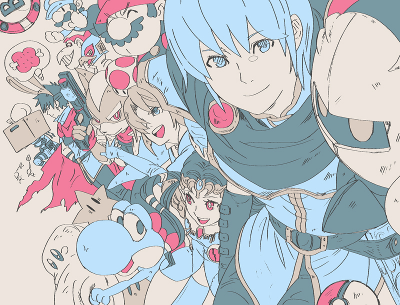 link, princess zelda, mario, luigi, ike, and 8 more (pokemon and 12 more) drawn by noah_(tettsui-sole)