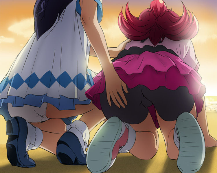 hishikawa rikka and aida mana (precure and 1 more) drawn by haruyama_kazunori