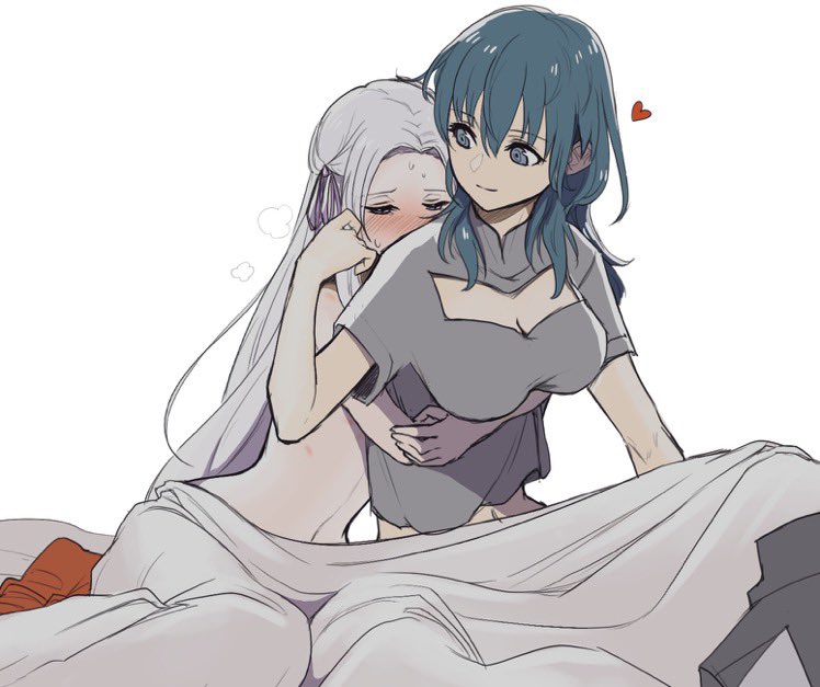 female byleth and edelgard von hresvelg (fire emblem and 1 more) drawn by nieto_tokage