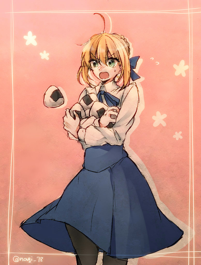 artoria pendragon and saber (fate and 1 more) drawn by mozu_(teluto)