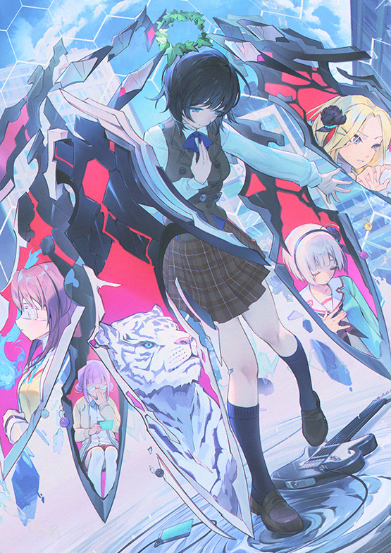 aoi erika, minase ichigo, hiiragi kozue, higuchi seika, minase sumomo, and 1 more (heaven burns red)