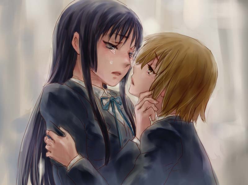 akiyama mio and tainaka ritsu (k-on!) drawn by kurokoshou_(spicyland)