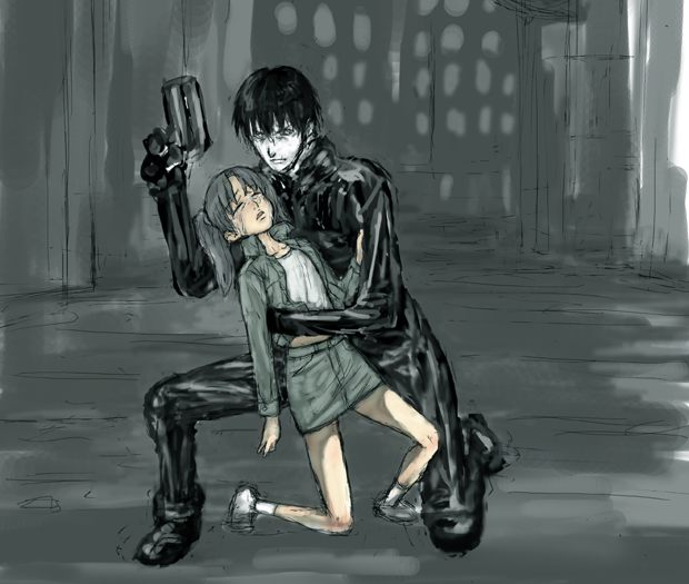 amasawa yuuko and killy (dennou coil and 1 more) drawn by aizawa_yoshihiko