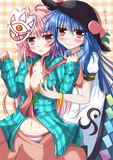 hinanawi tenshi and hata no kokoro (touhou and 1 more) drawn by kuronomei