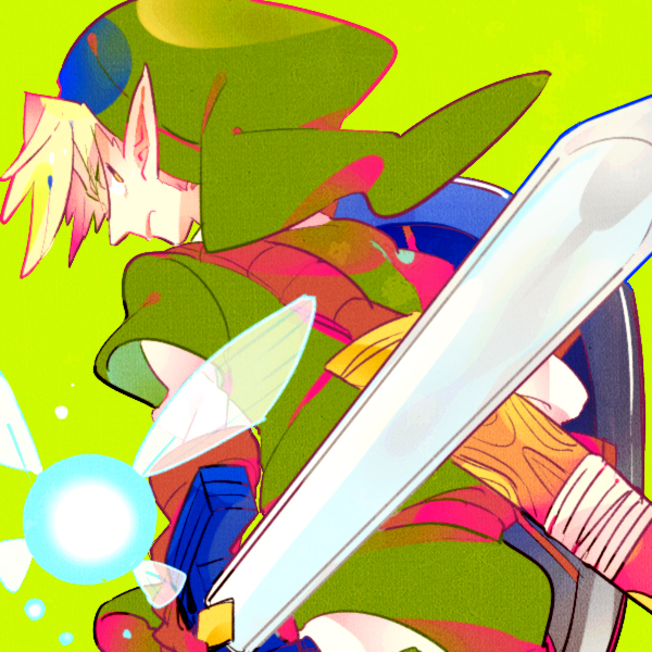 link and navi (the legend of zelda and 1 more) drawn by hagiko
