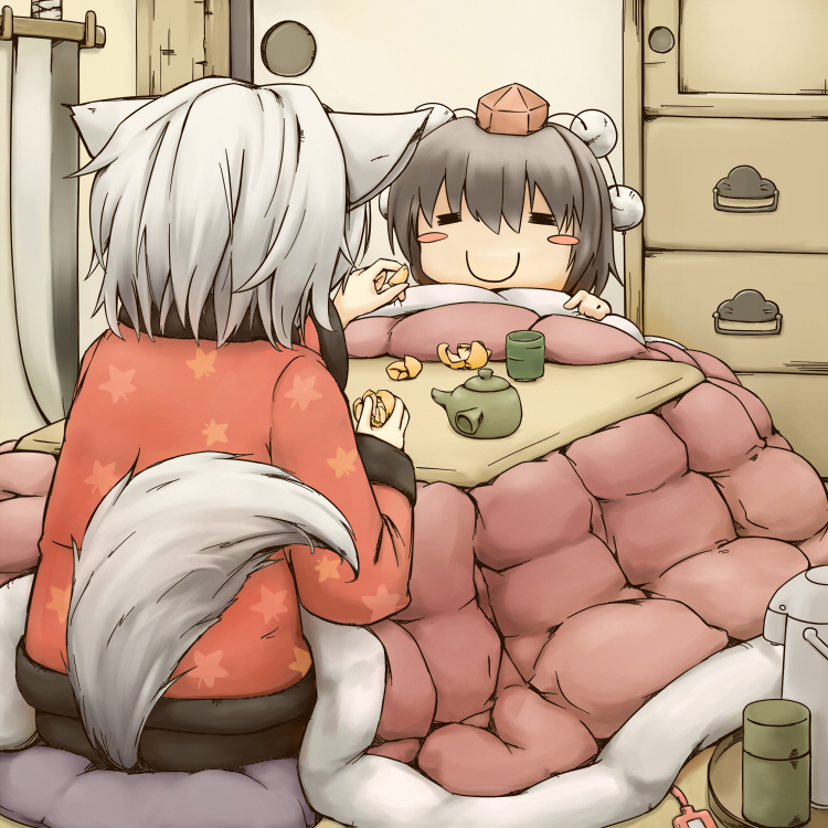 shameimaru aya and inubashiri momiji (touhou) drawn by hidarikata